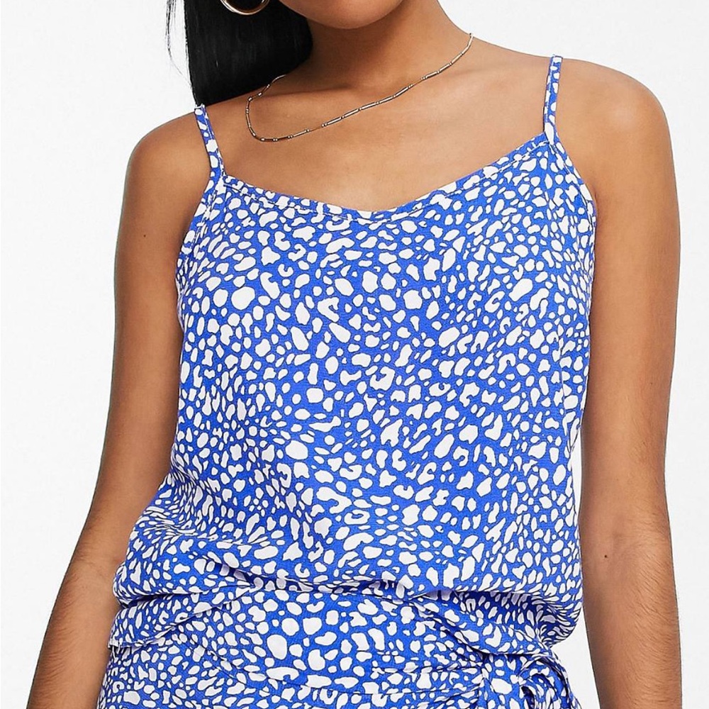 ASOS Style Cheat cami top in cobalt blue spot